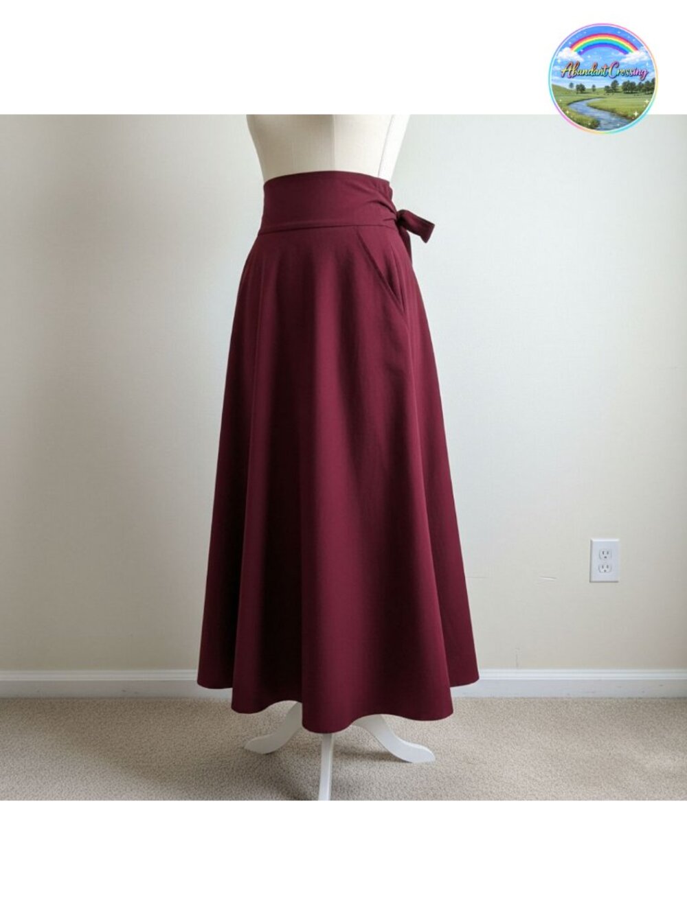High Waist Pleated Maxi Skirt with Pockets Split Flowy